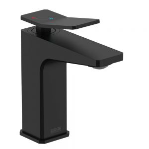 Bristan Tangram Eco Start Black Mono Basin Mixer Tap with Clicker Waste