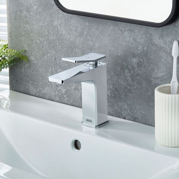 Bristan Tangram Eco Start Chrome Mono Basin Mixer Tap with Clicker Waste #3