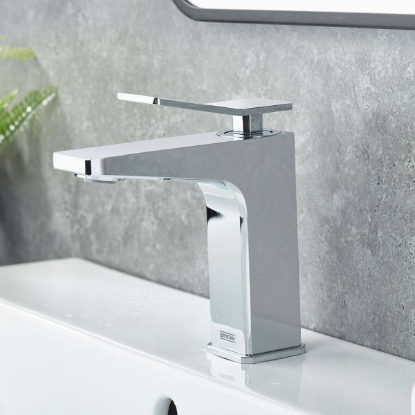 Bristan Tangram Eco Start Chrome Mono Basin Mixer Tap with Clicker Waste #5