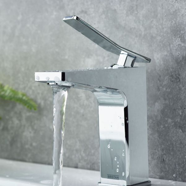 Bristan Tangram Eco Start Chrome Mono Basin Mixer Tap with Clicker Waste #8