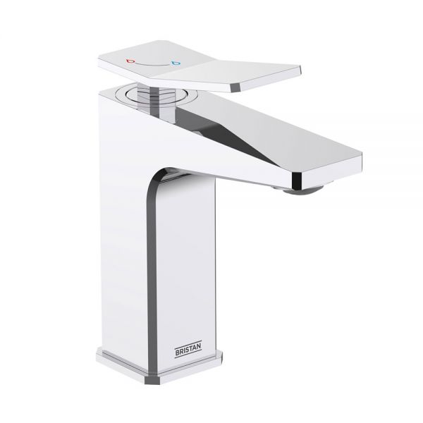Bristan Tangram Eco Start Chrome Mono Basin Mixer Tap with Clicker Waste
