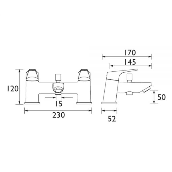 Bristan Vantage2 Chrome Bath Shower Mixer Tap #2
