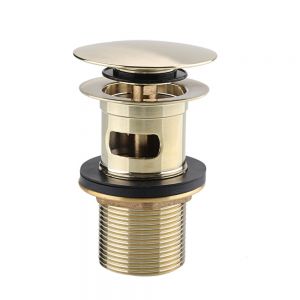 Bristan Round Clicker Basin Waste with Clicker RD Brushed Brass Plated Slotted W BASIN04 BB