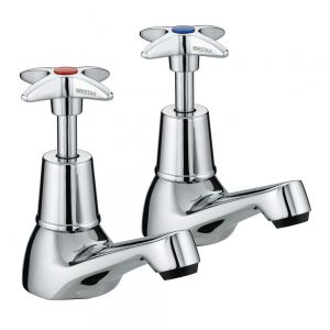 Bristan X Head Chrome Basin Pillar Taps