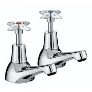 Bristan X Head Chrome Bath Pillar Taps
