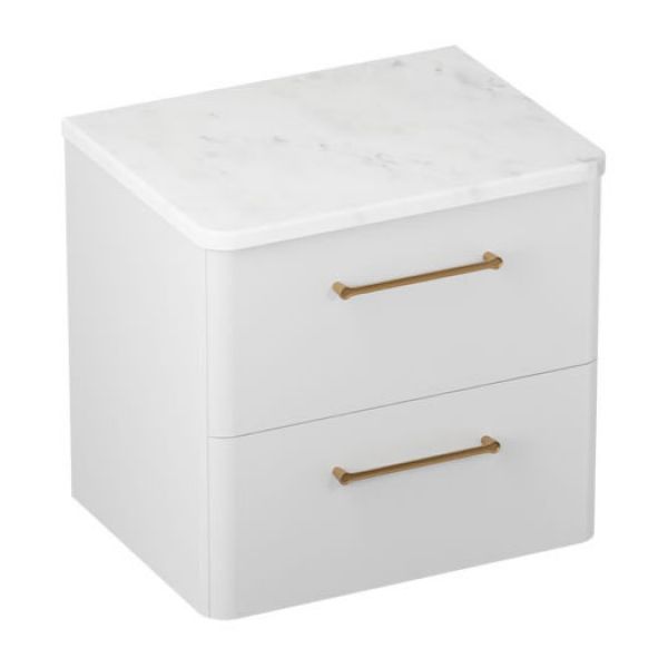 Britton Camberwell 600mm Matt White Wall Hung Vanity Unit and Worktop #3