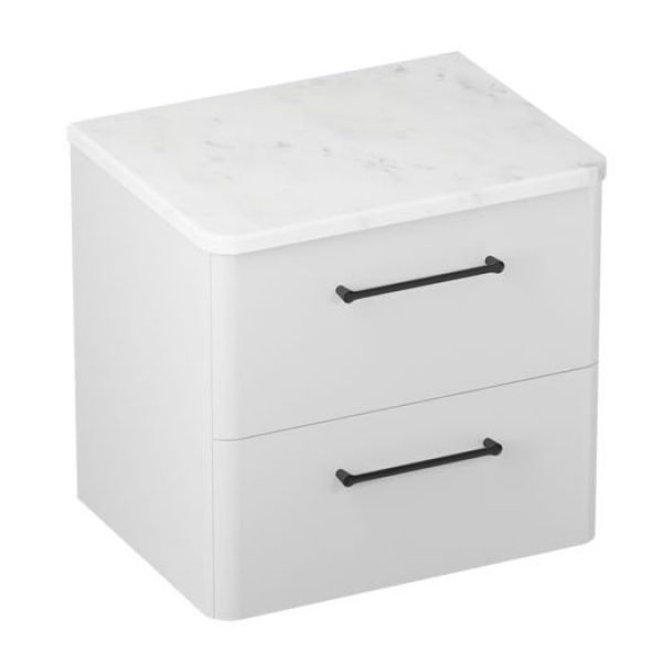 Britton Camberwell 600mm Matt White Wall Hung Vanity Unit and Worktop #2