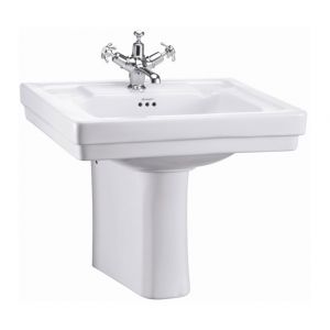 Burlington Contemporary 580mm Rectangular Basin and Semi Pedestal B1