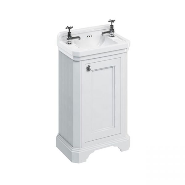 Burlington Edwardian 510 Matt White Freestanding Cloakroom Vanity Unit and Basin