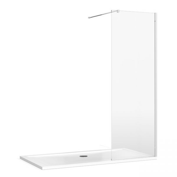 Burlington 8 Chrome Walk In Shower Panel 1100