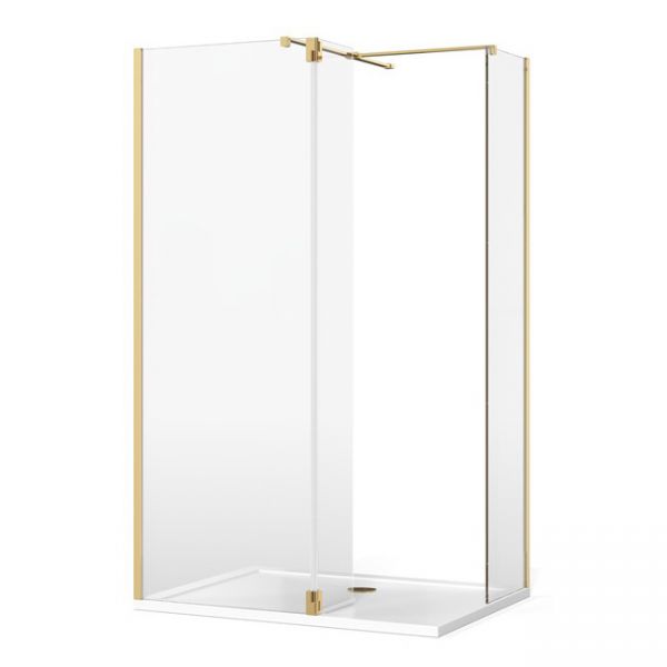 Burlington 8 Gold Walk In Shower Panel 900 #3