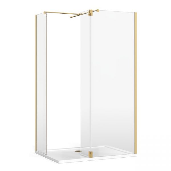 Burlington 8 Gold Walk In Shower Panel 900 #2