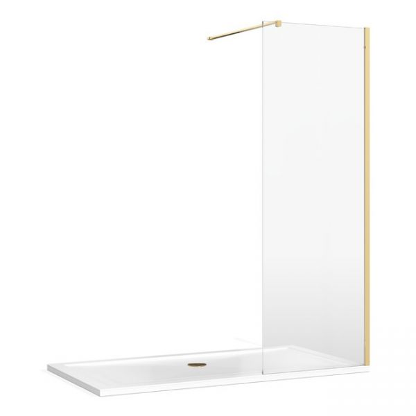Burlington 8 Gold Walk In Shower Panel 900
