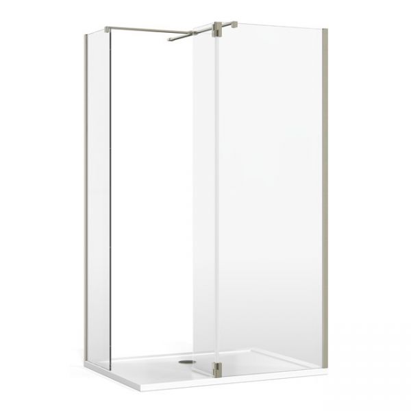 Burlington 8 Brushed Nickel Walk In Shower Panel 900 #2