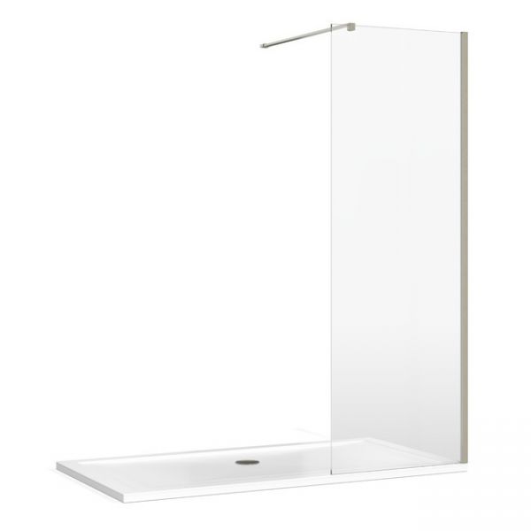 Burlington 8 Brushed Nickel Walk In Shower Panel 900