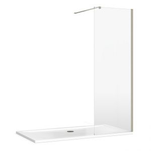 Burlington 8 Brushed Nickel Walk In Shower Panel 1100
