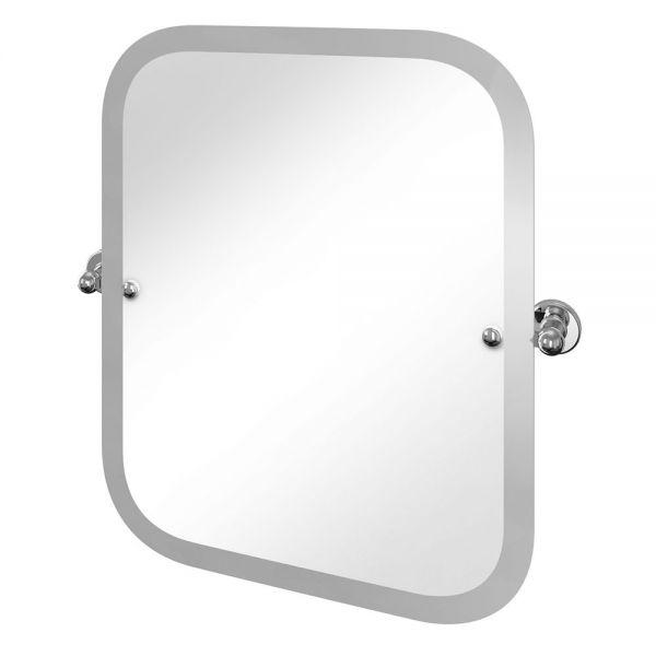 Burlington Chrome Swivel Mirror with Curved Corners 500 x 620mm