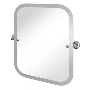 Burlington Chrome Swivel Mirror with Curved Corners 500 x 620mm