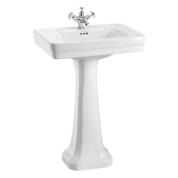 Burlington Contemporary 580mm Rectangular Basin and Pedestal B1