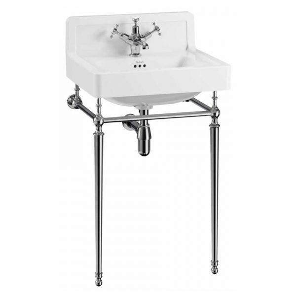 Burlington 560mm Upstand Basin and Chrome Washstand B1 UP 1TH