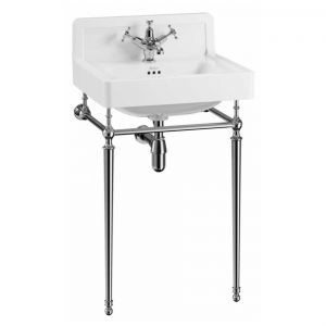 Burlington 560mm Upstand Basin and Chrome Washstand B1 UP 1TH