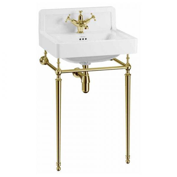 Burlington 560mm Upstand Basin and Gold Washstand B1 UP 1TH