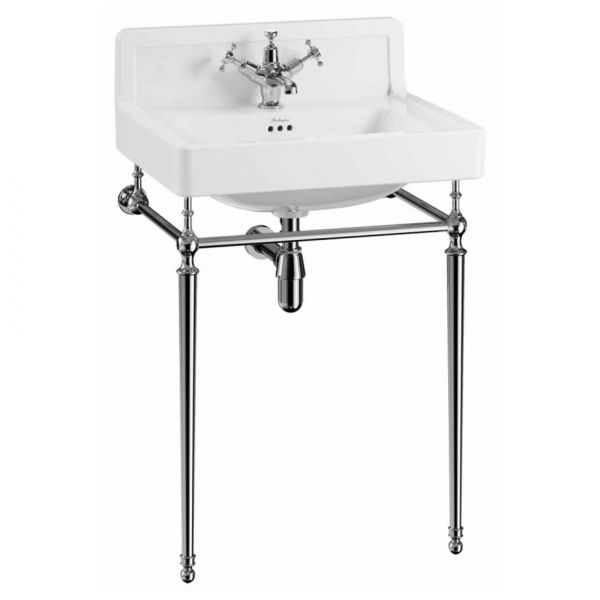 Burlington 610mm Upstand Basin and Chrome Washstand B2 UP 1TH