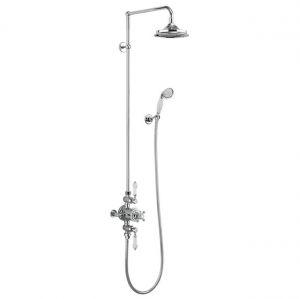 Burlington Avon Thermostatic Dual Function Exposed Shower Valve with 9 inch Shower Head and Handset