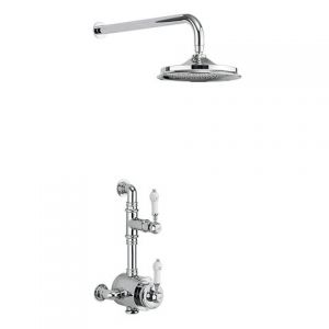 Burlington Stour Thermostatic Single Outlet Exposed Shower Valve and 6 inch Shower Head