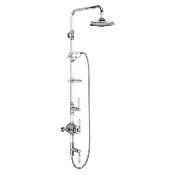 Burlington Stour Thermostatic Dual Function Exposed Shower Valve with 9 inch Shower Head and Handset