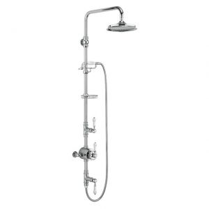 Burlington Stour Thermostatic Dual Function Exposed Shower Valve with 9 inch Shower Head and Handset