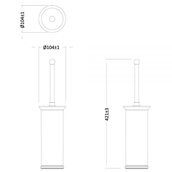 Burlington Chrome Freestanding Toilet Brush Set BUR025C #2