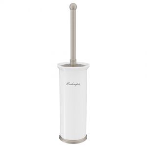 Burlington Brushed Nickel Freestanding Toilet Brush Set BUR025L