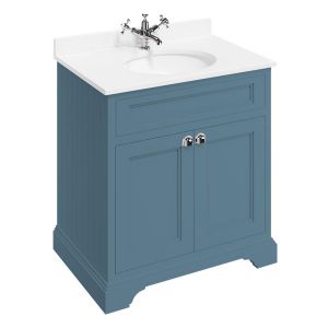 Burlington 750 Matt Blue Freestanding 2 Door Vanity Unit and Minerva Basin