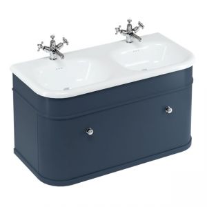 Burlington Chalfont 1000 Blue Wall Hung Vanity Unit and Basin