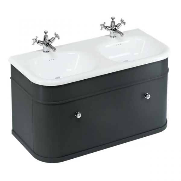 Burlington Chalfont 1000 Matt Black Wall Hung Vanity Unit and Basin