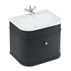 Burlington Chalfont 650 Matt Black Wall Hung Vanity Unit and Basin