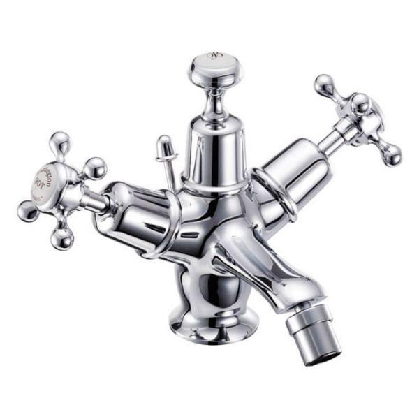 Burlington Claremont Chrome Mono Bidet Mixer Tap with Pop Up Waste