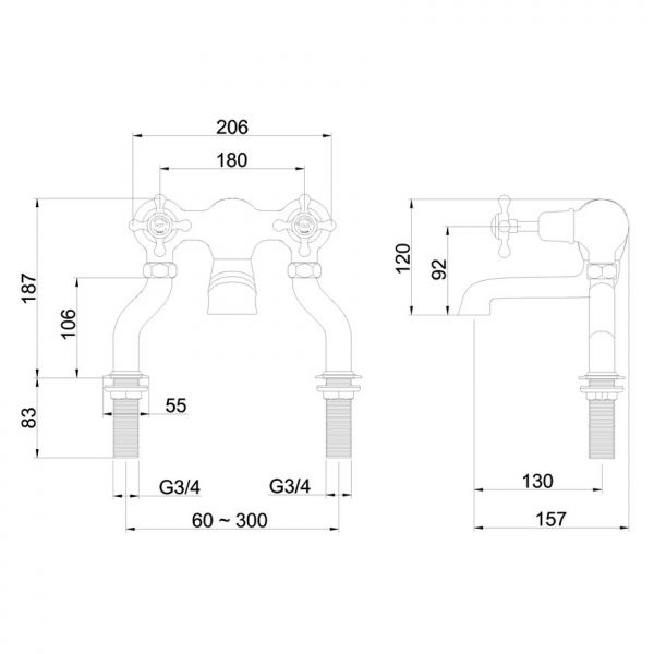 Burlington Claremont Chrome Bath Filler Tap #2