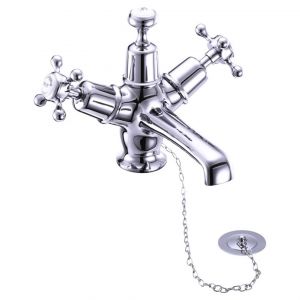 Burlington Claremont Chrome Mono Basin Mixer Tap with Plug and Chain Waste