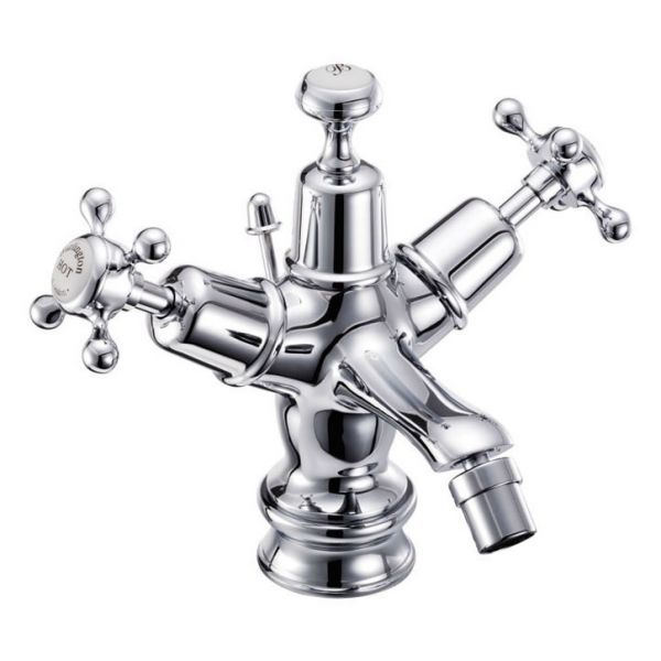 Burlington Claremont Regent Chrome Mono Bidet Mixer Tap with Pop Up Waste