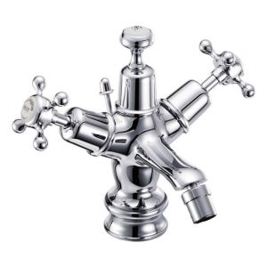 Burlington Claremont Regent Chrome Mono Bidet Mixer Tap with Pop Up Waste