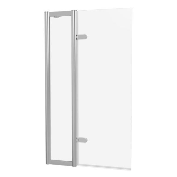 Burlington Classique Chrome Hinged Bath Screen with Inline Panel 1500 x 850mm