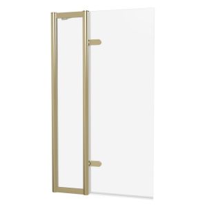 Burlington Classique Gold Hinged Bath Screen with Inline Panel 1500 x 850mm