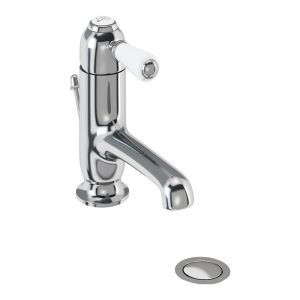 Burlington Chelsea Chrome Straight Spout Mono Basin Mixer Tap with Pop Up Waste