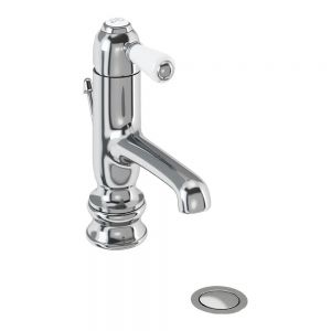 Burlington Chelsea Regent Chrome Straight Spout Mono Basin Mixer Tap with Pop Up Waste