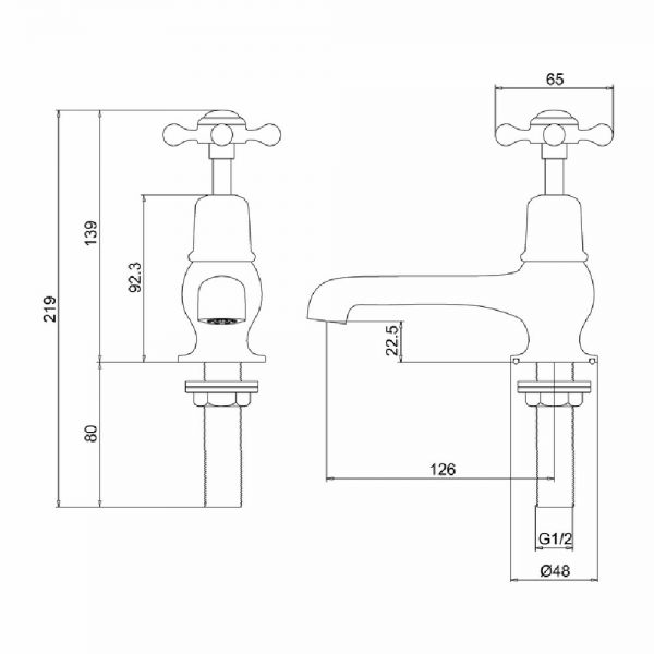 Burlington Claremont Chrome Basin Pillar Taps #2