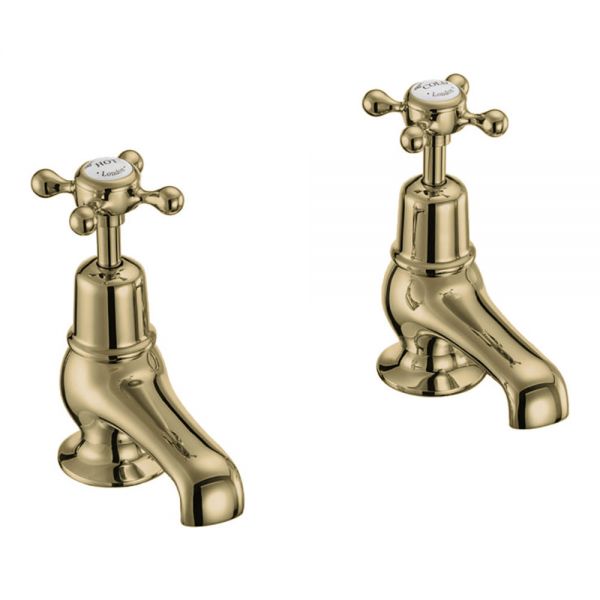 Burlington Claremont Cloakroom Gold Basin Pillar Taps