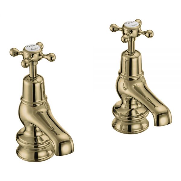 Burlington Claremont Cloakroom Regent Gold Basin Pillar Taps