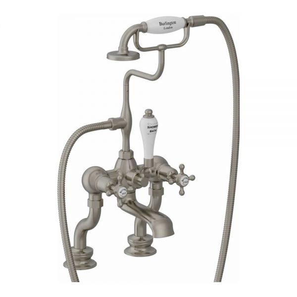 Burlington Claremont Regent Brushed Nickel Bath Shower Mixer Tap